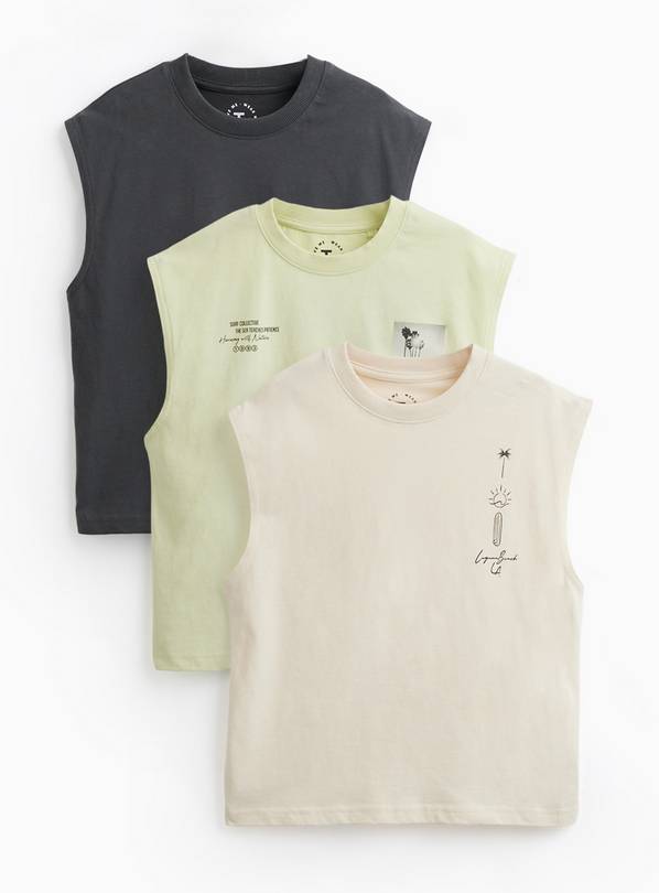 Graphic Prints Vests 3 Pack 10 years